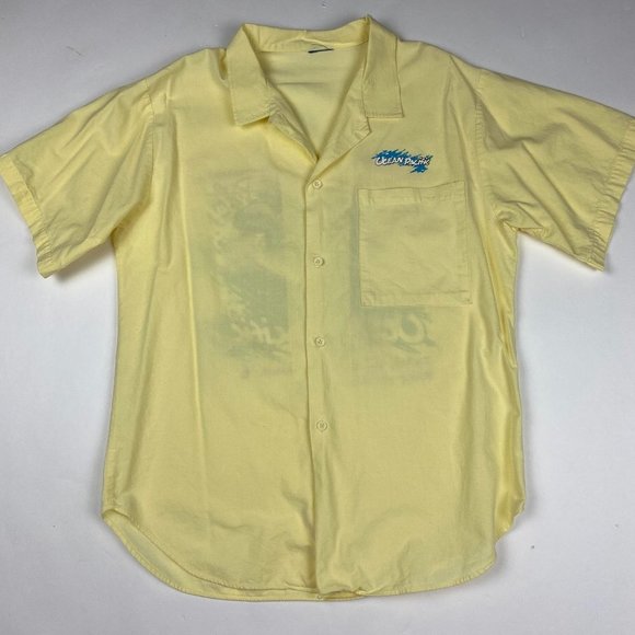 Vintage 80s Ocean Pacific OP Shirt Men's Large Cotton Surf Surfing Button Front - Picture 2 of 9